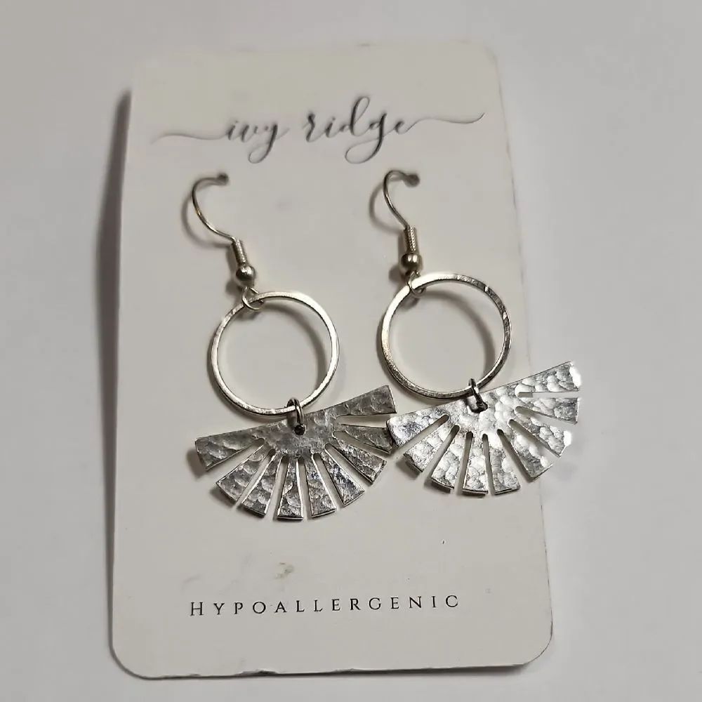Silver Fan Earrings